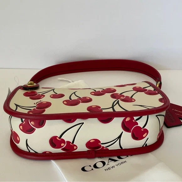 NWT Coach Limited Edition Full Size Swinger Cherry Print & Dust Bag 🍒 - Picture 4 of 14